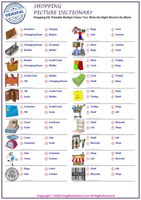 Shopping Vocabulary For Esl