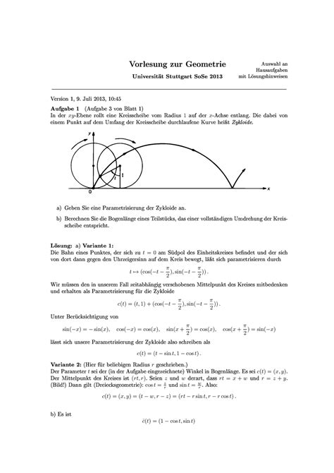 Geoauswahllsg Sommersemester Vorlesung Zur Geometrie Auswahl