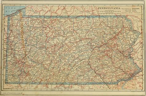 Pennsylvania Map, 1917 - Original Art, Antique Maps & Prints