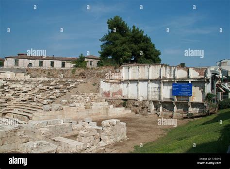 LARISSA, GREECE - SEPTEMBER 8, 2011: Ancient amphitheater in the ...