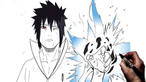 How To Draw Sasuke Final Chidori Step By Step Naruto Youtube