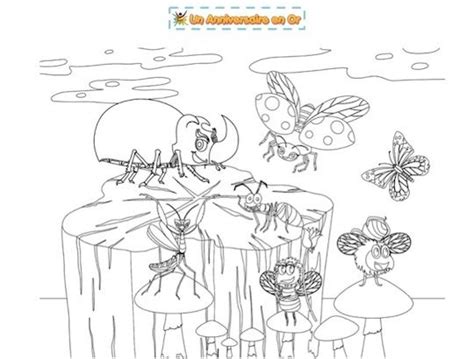 Coloriage sur le thème de notre dernier jeu Mystère chez les insectes