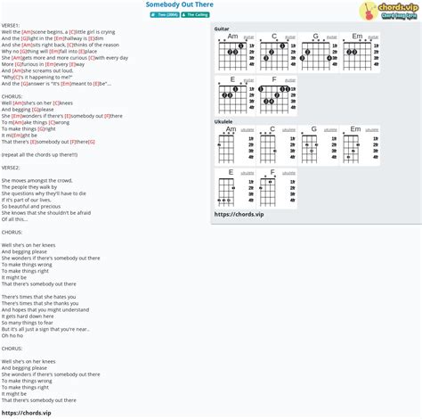 Chord: Somebody Out There - The Calling - tab, song lyric, sheet ...