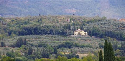 Tuscany Countryside Hosts Ancient Villas. Stock Photo - Image of ...