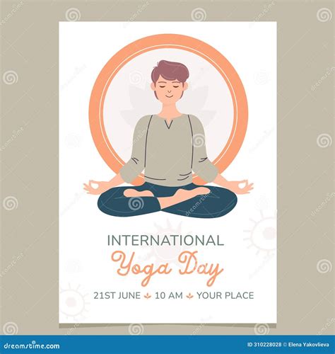 Flyer Template For International Yoga Day Stock Vector Illustration