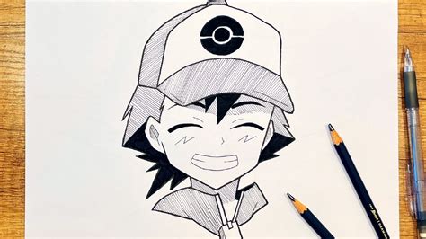 How To Draw Ash Pokemon Easy Step By Step Anime Drawing Ideas For