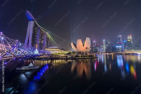 SINGAPORE, SINGAPORE - CIRCA SEPTEMBER 2023: Singapore city lights ...