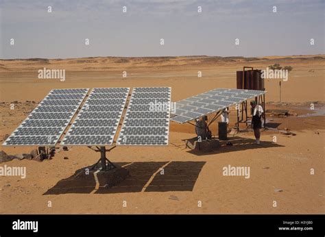 Tschad Borkou Wadi Doum Wilden Landschaft Na Ja Solar Kollektoren