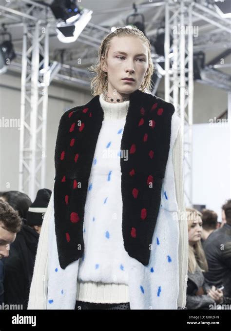 J W Anderson Catwalk London Collections Men Aw2016 A Model On The Catwalk During The J W