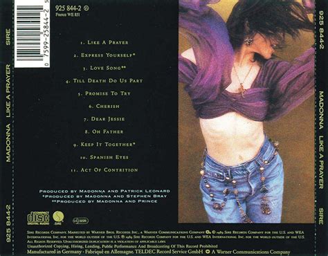 Like A Prayer - Madonna studio album personal lyrics Stephen Bray ...