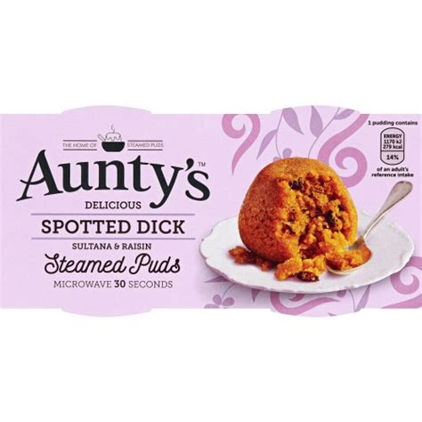 Aunty S Spotted Dick Steamed Puddings 2 X 190g Compare Prices