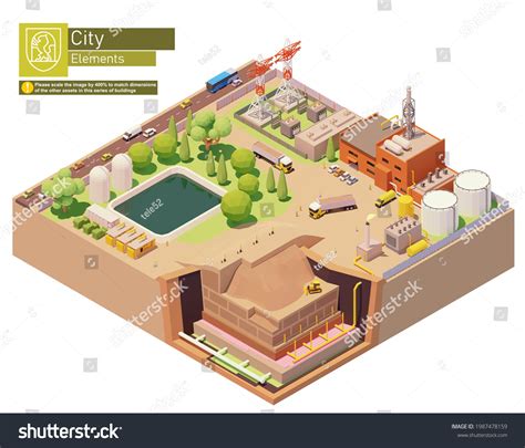 Vector Isometric Landfill Gas Power Plant Stock Vector (Royalty Free ...