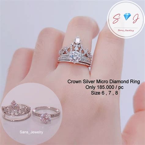 Jual BESTSELLER Cincin Mahkota 2in1 Cincin Emas Gold Silver Perak