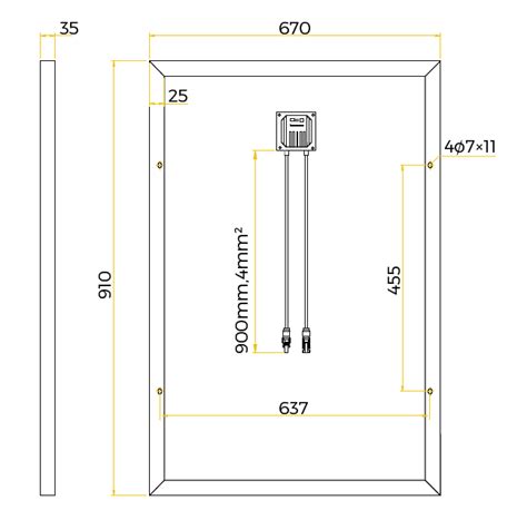 Moduł panel fotowoltaiczny MONO OFF GRID MAXX 910x670x35mm 100Wp