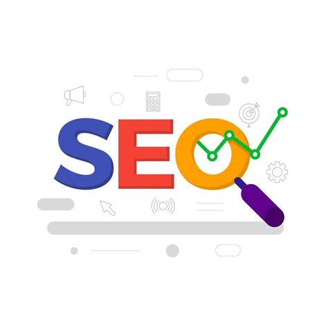 Flat Design Concept Seo Search Engine Optimize Vector Illustrate