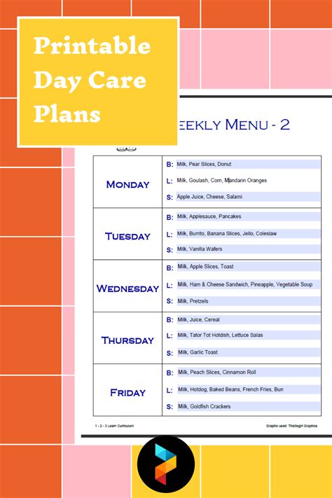 Best Printable Day Care Plans Pdf For Free At Printablee