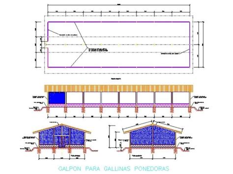 Galpón para gallinas ponedoras en AutoCAD CAD 66 55 KB Bibliocad