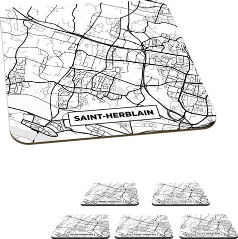 Onderzetters Voor Glazen Stadskaart Frankrijk Kaart Saint