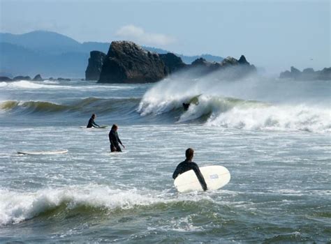 Surfers At Indian Beach Ecola State Park Ecola State Park State