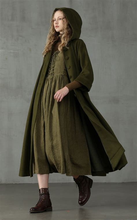 Wool Coats And Cloaks Linennaive On Etsy Hooded Wool Coat Wool