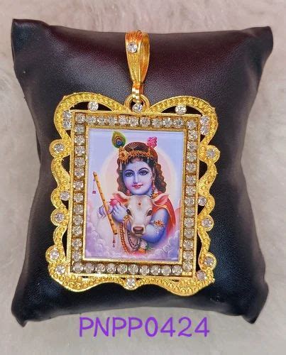 Alloy Golden Lord Krishna Photo Pendant At Piece In Rajkot Id