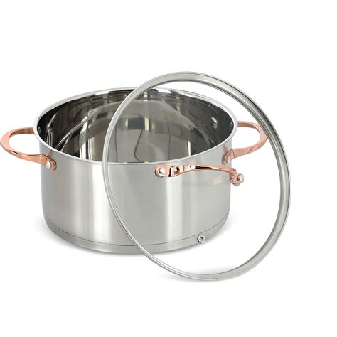 Ripley BATERÍA DE COCINA 6 PIEZAS ACERO INOXIDABLE COPPER