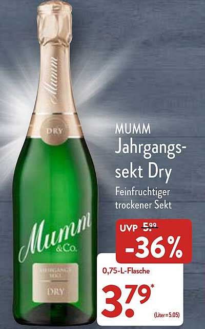 Mumm Jahrgangssekt Dry Angebot Bei Aldi Nord