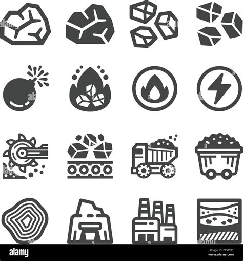 Conjunto De Iconos De Carb N Vector E Ilustraci N Imagen Vector De