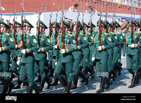 Contingent from the Turkmen military march along the Red Square Moscow ...