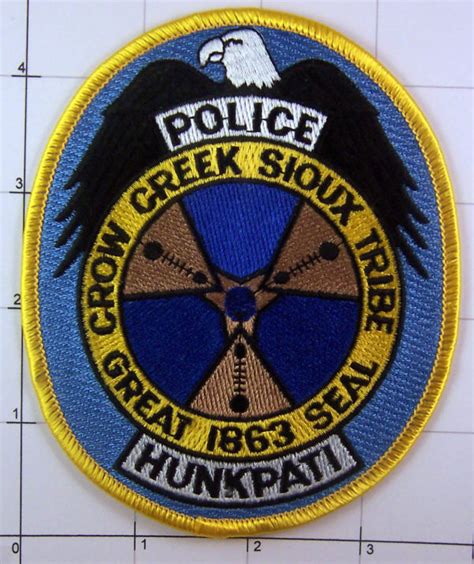 South Dakota Hunkpati Police Crow Creek Sioux Tribe Eagle Patch