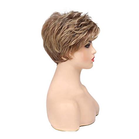 Kaneles Short Blonde Pixie Cut Wigs For White Women Curly Synthetic Heat Resistant Layered Hair