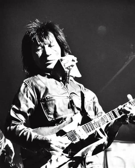 Sixty Years Old Viktor Tsoi With Guitar In His Hands Stable Diffusion