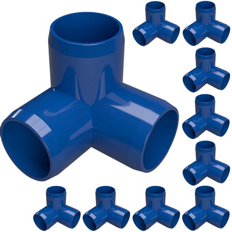 Formufit Pvc Fitting 3 Way Elbow Corner Furniture Grade 1 2 Size Blue 10 Pack F0123we Bl