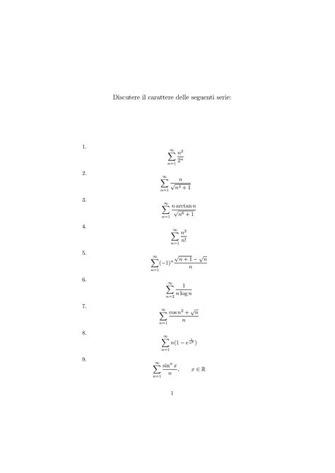 Analisi Matematica I Esercizi Svolti Sulle Serie Numeriche II