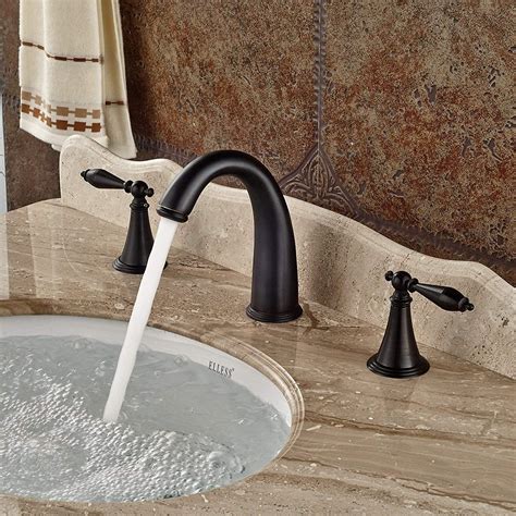 Wovier Oil Rubbed Bronze Bathroom Sink Faucettwo Handle Three Hole Vessel Lavato Bathroom