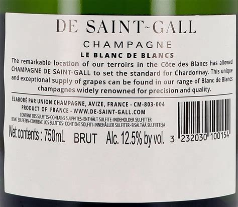 Champagne De Saint Gall Blanc De Blancs 75cl Brut Premier Cru Nevejan