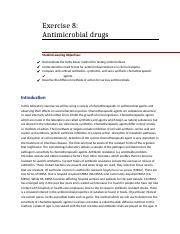 Lab Antimicrobial Drugs Docx Exercise Antimicrobial Drugs