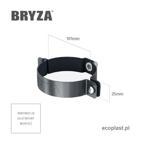 BRYZA STAL brązowy Obejma rury 100mm ECOPLAST