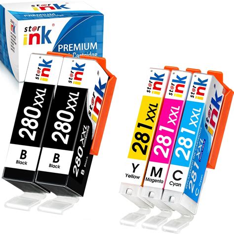 Pgi 280xxl Cli 281xxl Replacement For Canon 280 281 Ink Cartridges 5 Pack 2pgbk 1c