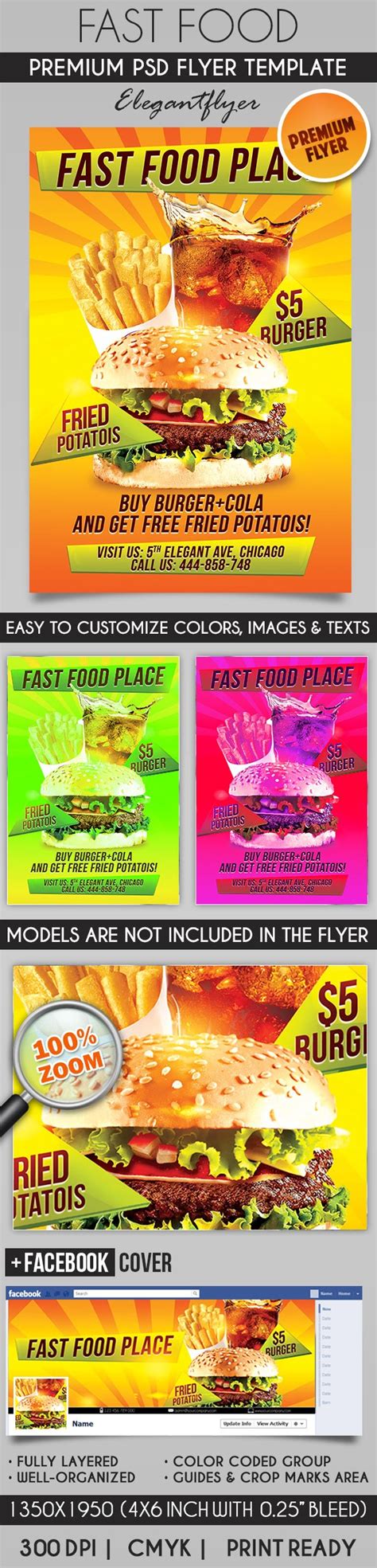 Fast Food - Flyer PSD Template - 10018463 | by ElegantFlyer