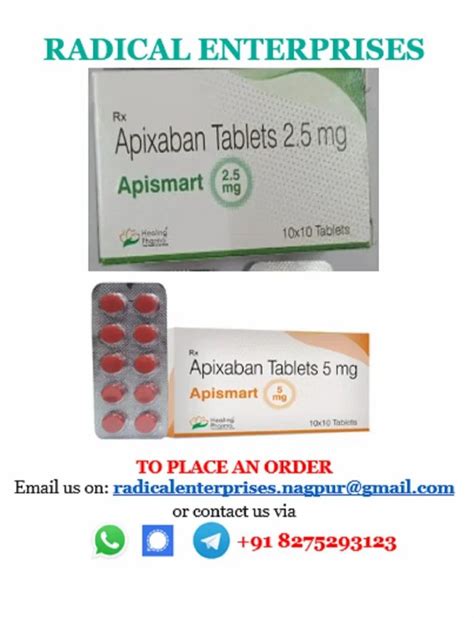 Apixaban Tablets 2 5mg 5mg At Rs 450 Box In Nagpur ID 2851060883588