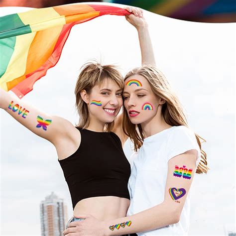 Calcomanías de tatuaje de orgullo gay piezas LGBT arco iris temporales tatuajes arco iris