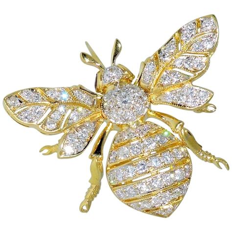 Diamond Gold Bumble Bee Brooch At 1stdibs Chanel Bee Brooch