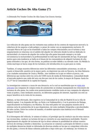 Article Coches De Alta Gama Pdf