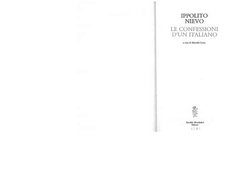 Nievo Le Confessioni Di Un Italiano Passi Scelti Letteratura Italiana