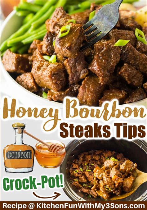 These Honey Bourbon Steak Tips Are Slow Cooked To Perfection In The Crockpot They Are Tender