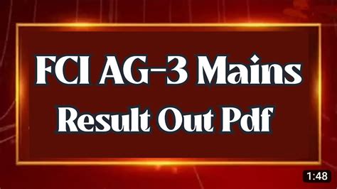 Fci Ag Mains Phase Result Fci Ag Mains Result Fci