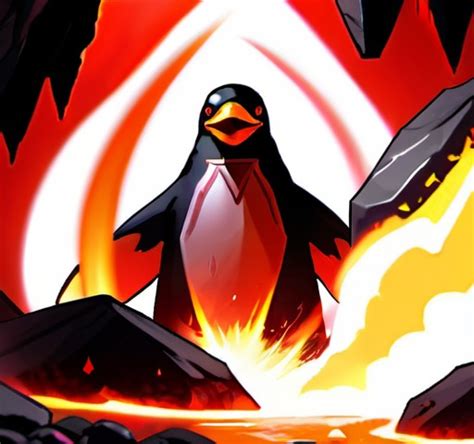 Volcanic Red Penguin God Ashy Volcanic Cavern Gems