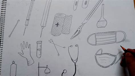 How To Draw Medical Instruments I Medical Supplies Drawing Youtube