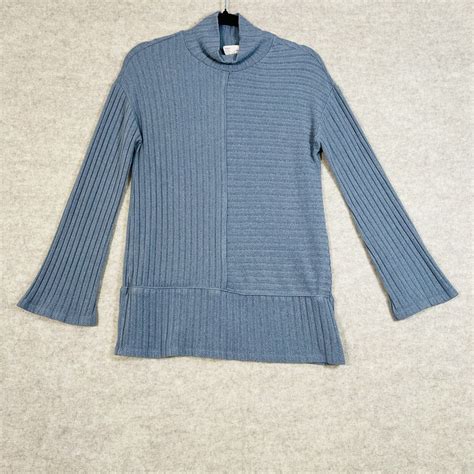 Saturday Sunday Anthropologie Ribbed Center Seam Mock Neck Sweater